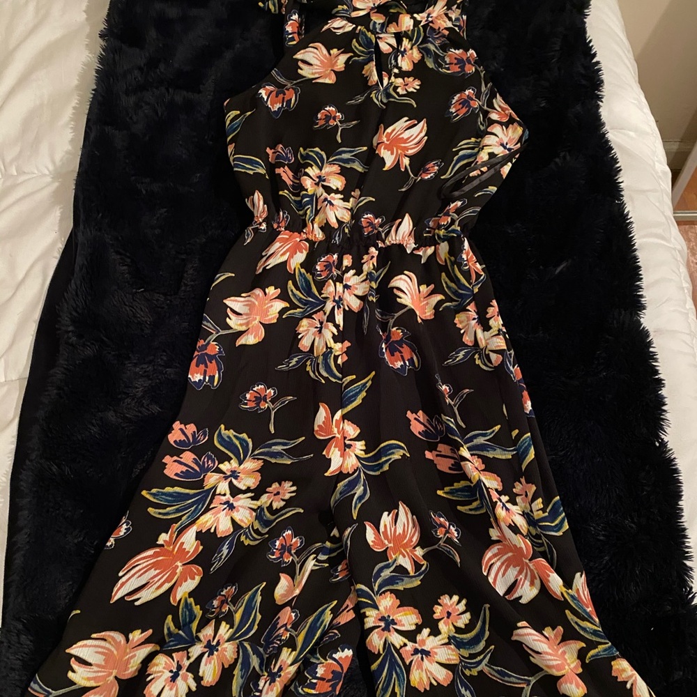 As U Wish Floral Jumpsuit size XS extra small